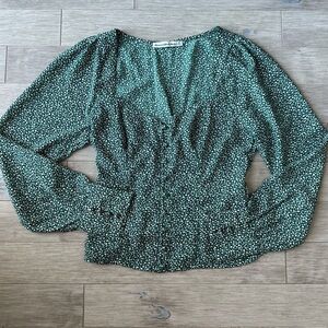 Abercrombie & Fitch Green‎ Floral Blouse XS